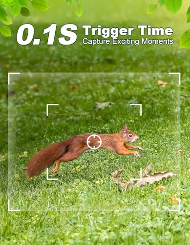 KJK Trail Camera with 32GB Memory Card, 36MP 2.7K Mini Game Camera, 0.1s Trigger, 130° Wide-Angle Motion Activated Night Vision, IP66 Waterproof, 2.0” HD Screen, 3-Shot Burst for Hunting - color: Blue brown