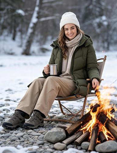 wantdo Women's Warm Winter Coat Hooded Puffer Jacket Long Parka (Available in Plus Size) - color: Army Green, size: XX-Large