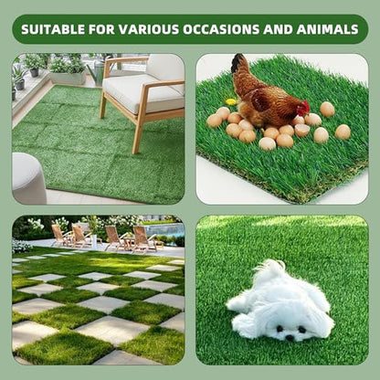 12x12 Inch Chicken Nesting Box Pads,Washable Artificial Grass Nesting Mats for Chicken Coop,Reusable Durable Hen Nest Bedding Mats for Laying Eggs,Waterproof Chicken Nest Liners for Poultry Supplies