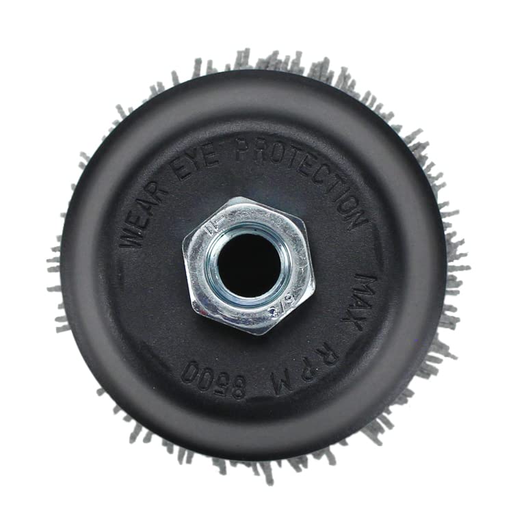 BHA 4" Abrasive Filament Nylon Bristle Cup Brush, 5/8-11 Thread Arbor - Gray (80 Grit)