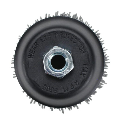 BHA 4" Abrasive Filament Nylon Bristle Cup Brush, 5/8-11 Thread Arbor - Gray (80 Grit)