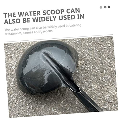 Iron Water Ladle Long Handle Heavy-Duty Wear-Resistant Scoop for Outdoor and Home Use Black Iron Water Spoon for Fishing and Livestock Feeding