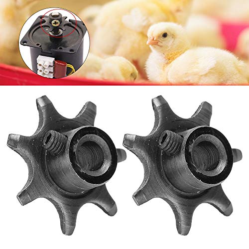 Wheel Gear for Incubator, Metal Reversible Toothed Gear 2Pcs 3x3x1.4cm Black – Durable Hatchery Replacement Parts, Easy Installation for Egg Turning Machines