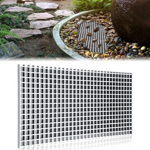 DoubleFill 1 Pack Large Fountain Basin Grate for Pond and Water Garden Features and More Snap-Together - Hide Reservoir, Rocks, Other Decorative Objects (24 x 48 Inch,Dark Grey) - color: Dark Grey, size: 24 x 48 Inch