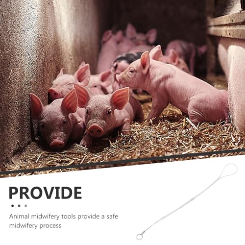 balacoo Pig Birthing Assistance Tool with Ergonomic Handle and Adjustable Wire for Safe Sow Livestock Equipment 30.70X20.07X1.57In