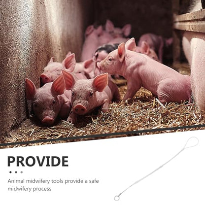 balacoo Pig Birthing Assistance Tool with Ergonomic Handle and Adjustable Wire for Safe Sow Livestock Equipment 30.70X20.07X1.57In