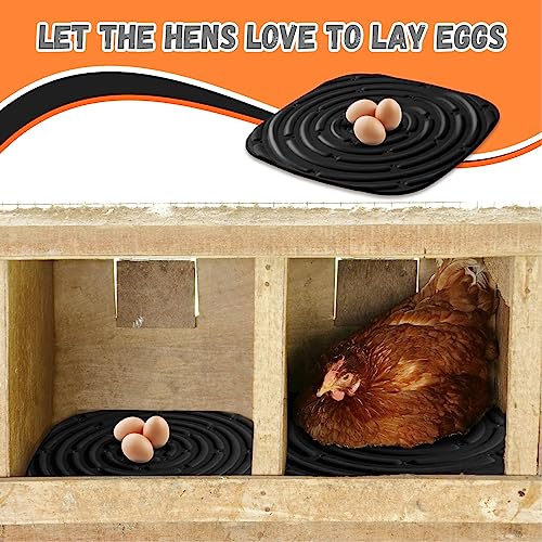 4pcs Chicken Nest Mat, Washable Poultry Nesting Box Pads PVC Water Proof Egg Collector Protector Liners for Laying Eggs Chicken Coop (Black) - color: Black