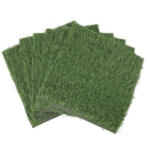 AYNEFY Pads Washable Thicken Artificia Grass Nesting Box Liners Reusable Hens Bedding Artificial Grass Rug Carpet Fake Synthetic Turf Mat for Chicken Coop 6 Pack Chicken Nesting