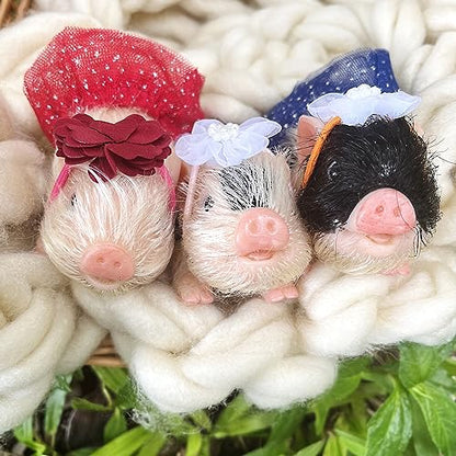 OtardDolls 5 Inch Lifelike Reborn Pig Dolls, Full Silicone Soft Reborn Pig Dolls Mini Realistic Pig Toy Newborn Cute Newborn Baby Pig Dolls with Toy Accessories for Happy Birthday