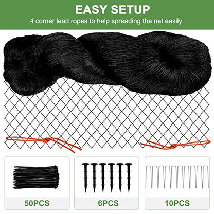 Bird Netting, Garden Netting with 3/4” Mesh Net as Poultry Netting for Chicken Coop, Heavy Duty Nylon Netting for Garden Protection, Fruit Tree Netting for Orchard Against Squirrels, Deer - size: 3/4", 25' x 25'