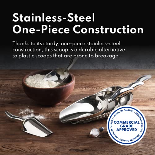New Star Foodservice Restaurant Grade Stainless Steel Bar Ice Flour Utility Scoop, 6-Ounce - size: 6-Ounce Stainless Steel
