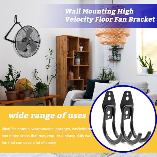 2 Pack Wall Fan Mounting Bracket, Floor Fan Wall Hook - Industrial Grade Includes Drywall and Plaster Screws - color: 2 Pack