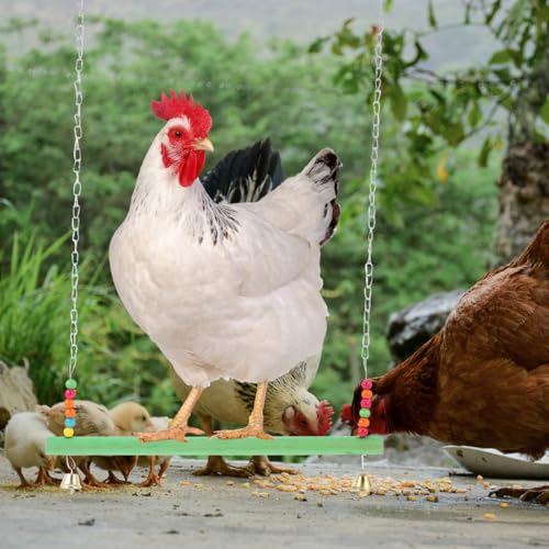 Garneck Chicken Swing and Ladder Wooden Climbing Frame for Hens and Roosters Pet Coop Toy Poultry Rack Bird Perch Accessory