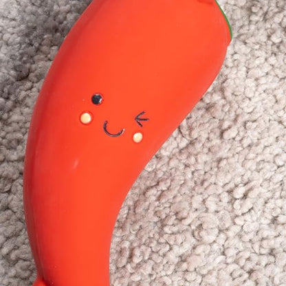 Fuzzl Tugga Chilis Dog Toy 75cm - Rope Latex and Plush Dog and Puppy Throw Fetch and Tug with Squeaker - style: Rope Chilis