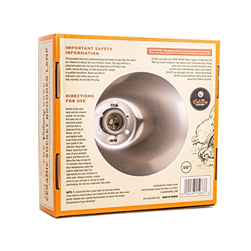 Fluker's Culinary Coop Brooder Lamp for Chicken Coop or Outdoor Animals, 10-Inch