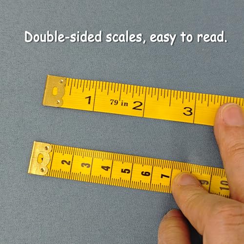 3 Pack Soft Tape Measure Double Scale 79-inch/200cm, Fabric Craft Tape Measure & Medical Body Measurement, Sewing Flexible Vinyl Ruler & Measuring Tape for Body Weight Loss (Yellow) - color: Yellow