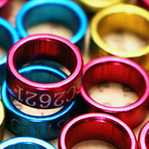 50 Pieces Chicken Leg Rings Colorful Turkey Identification Leg Bands Poultry Metal Leg Bands 5mm Clip for Pigeons Birds