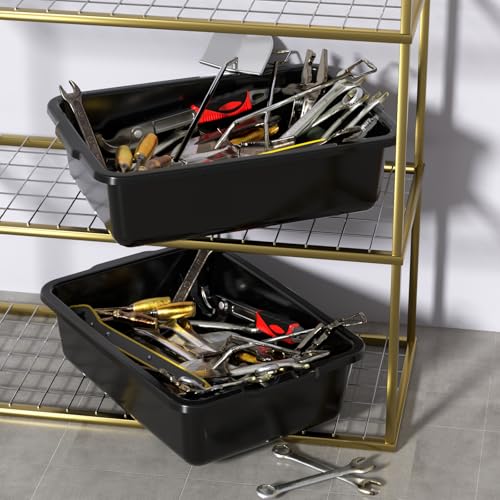 Xyskin Plastic Dish Tubs, Commercial Bus Box/Wash Basin Tote Box, 4-Pack (Black, 32L) - size: 32L-4 Packs