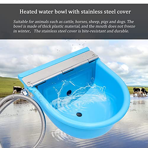 Automatic Waterer Cattle Water Bowls with Float Valve, Water Trough Cattle Drinking Waterer for Cattle Sheep Horse Pig Dog Farm Supplies,Blue - color: Blue