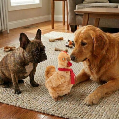Fuzzl Plush Super Soft Cheeky Chicken - Golden Brown Dog Toy & Comforter – Cuddly Plush with Squeaker, Gentle Dog Toy for Puppies & Small to Medium Dogs - style: Golden Hen