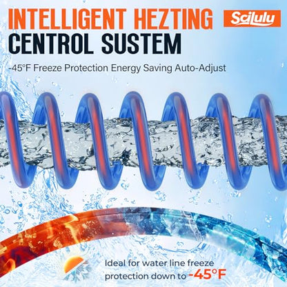 75FT Heated Water Hose for RV, Freeze Protection to -45°F, Lead-Free & BPA-Free, Safe Hose for Campers, Gardening, Livestock, Home Use - size: 75ft