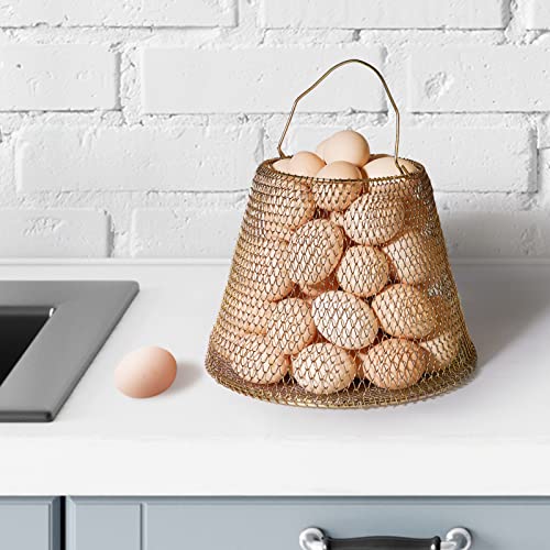Auhafaly Egg Basket, Collapsible Mini Storage - Can Easily Load Eggs for Carrying and Collecting Eggs, Easy Washing, and Fast-drying, Country Primitive Farmhouse Style (Big)