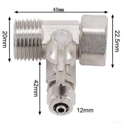 RO Water Feed Adapter 1/2 Inch to 1/4 Inch with Shut-off Ball Valve Tap Tee Chrome-Plated All Metal Lead-Free Brass for Reverse Osmosis System Plumbing Fixtures