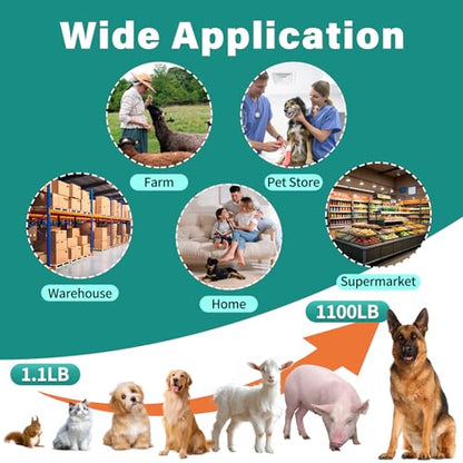 1100lb Livestock Scale, Dog Scales for Large Breed, Heavy Duty Animal Scale pet Scale, Large Platform 40"x20", Non-Slip Surface, with Stand Rod - style: 1100 lbs