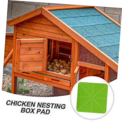 Kisangel Silicone Chicken Nesting Pads for Laying Eggs Reusable Nonskid Nest Box Liners Breathable Egg Protection Mats for Chicken 2-Pack - color: Green