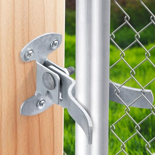 SIHAI 1 Pack Chain Link Fence Gate Latch, 1-3/8" Wall Mount (Flat Back) Metal Gate Fork Latch Hardware with Lag Bolt for Fence Gate Frames, Easily Mounts to Post or Wall