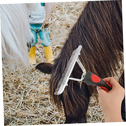 Balacoo Durable Horse Hair Comb with Ergonomic Non Slip Rubber Handle Practical Grooming Rake for Easy Shedding Hair Removal Mud Cleaning and Improved Suitable and Pets