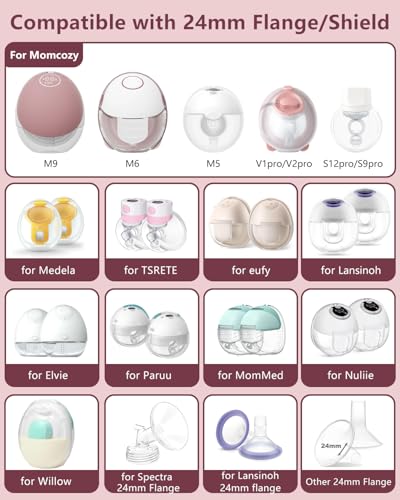 1pcs Breast Pump Flange Insert 13mm Compatible with Momcozy M9/M6/M5/S12 Pro/S9 Pro/V1 Pro/V2 Pro Wearable Breast Pump, Replace for Momcozy Pump Flange Insert, BPA Free, OEM, Not Original Parts - size: 1pcs Insert-13mm