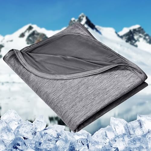 HOMFINE Cooling Blankets for Hot Sleepers - Summer Blanket Thin Lightweight Breathable Soft Double Side Enhanced Cooling for Bed Couch Sofa, Keep Cool for Night Sweats (Black, 60 x 80 inches) - color: Black, size: Twin (60"x80")