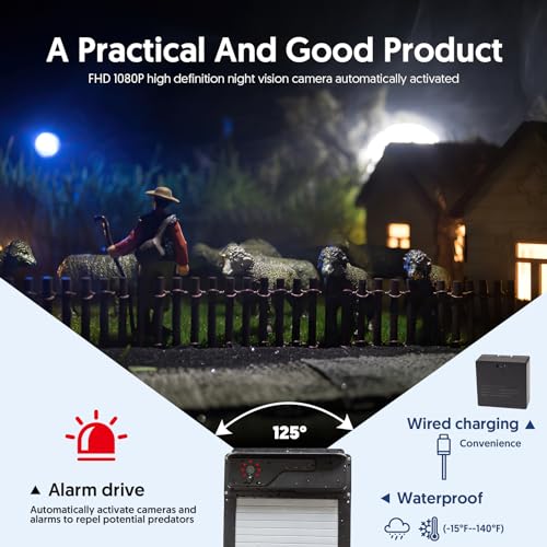Automatic Chicken Coop Door with WiFi HD1080P Camera,Auto Solar Chicken Coop Door Opener with Timer, APP Remote Control, 5000mA Battery, Night Vision, Alarm Drive (Black, 13.01in*9.4in*6.2in)