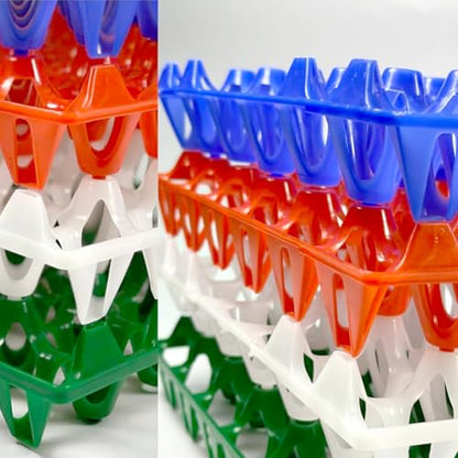 15-Pack Reusable Plastic Egg Tray Egg Crates 30-Egg Flats for Home Chicken Farmers, Stackable Egg Cartons Hold Multiple Eggs, Great for Storing, Sorting, and Shipping Eggs, Durable and Reusable