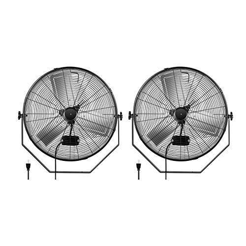 Simple Deluxe 24 Inch Industrial Wall Mount 3 Speed Commercial Ventilation Metal Fan for Warehouse, Workshop, Factory and Basement, Black - color: Black, size: 24 Inch