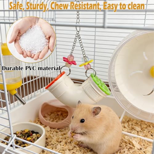Rat Enrichment Toy, Mouse Interactive Foraging Toys for Various Treats, Slow Feeder Hanging Fancy Mice Cage Accessories Tube Treat Dispenser Rodent Puzzle Toys for Rats Guinea Pig Small Pet Parakeet