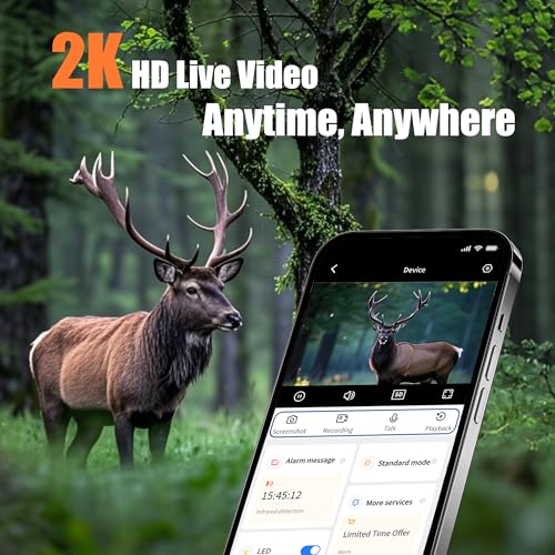 2025 Upgraded Game Camera with Built-in ESIM Card,Solar Powered Trail Cam with Night Vision Motion Activated Waterproof, 2K HD Live Feed Trailcam, Wildlife Camera, Deer Camera - color: A30