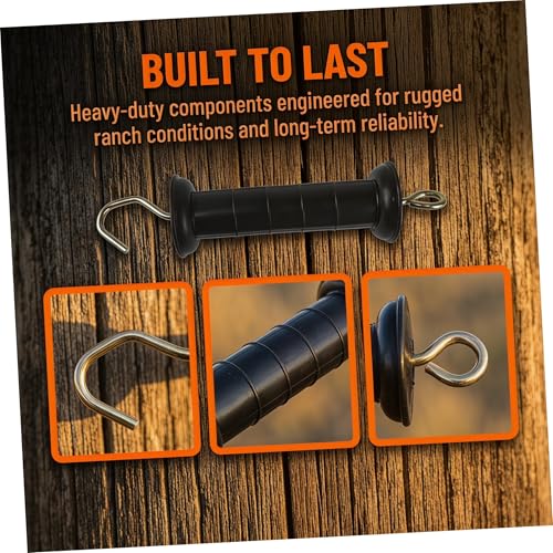 4pcs Electric Fence Gate Handle Insulated with Spring for Outdoor Agricultural Use Heavy Duty Gate Hardware Handles