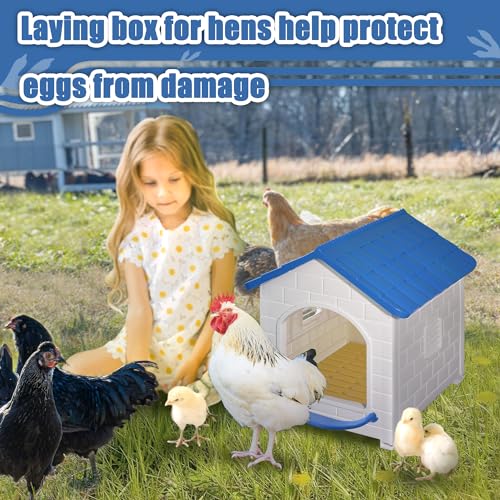 Chicken Nesting Box for Laying Eggs 1/2/3 Pack Large Easy to Assemble Hen Plastic Nesting Box with Washable Nesting Pad for Chicken Coop Wall or Ground Mounted (2 Pack) - size: 2 Pack