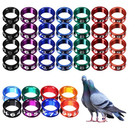 Toddmomy 50 Pcs Multicolor Aluminum Bird Leg Bands Closed Rings for Pigeons Chickens Parrots Small Birds Identification 0.31 Inch