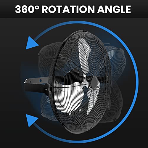 Simple Deluxe 20 Inch High Velocity Wall Mount Fan with Rack and L-Iron, 3 Speed Industrial/Commercial Metal Ventilation Fan, 2 Pack - size: 20 Inch with L-Iron, style: 2 Pack