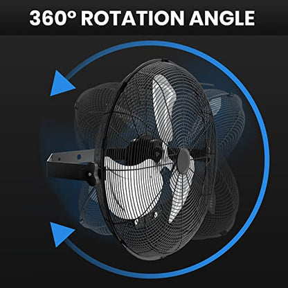 Simple Deluxe 20 Inch High Velocity Wall Mount Fan with Rack and L-Iron, 3 Speed Industrial/Commercial Metal Ventilation Fan, 2 Pack - size: 20 Inch with L-Iron, style: 2 Pack