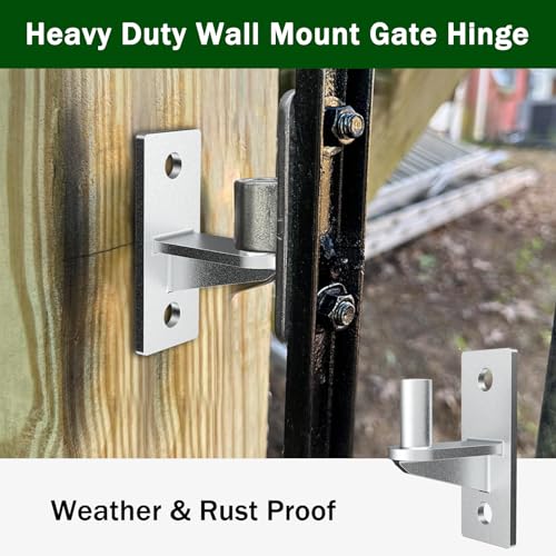 2 Pack Wall Mount Heavy Duty Gate Hinges Cast Gate Hinges Steel Wall Mount Gate Hinge Durable Wall Plate Hinges Fence Post Link Gate Hinge Chain Link Fence Hinge with 5/8'' Hinge Pin