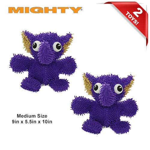 MIGHTY® 2 Pack Microfiber Medium Elephant Dog Toys | Ultra Durable Plush Toy with Multiple Layers & Reinforced Seams , Washable and Floats , Mighty® Construction - color: 2PK Elephant Purple