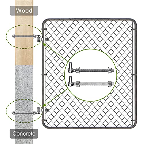 Insaga J Bolt Gate Hinge, 304 Stainless Steel Farm Gate Hinges, M12 x 8'' Gate Hinge Bolt 5/8'' for Chain Link Fence/Farm/Wooden Fence/Driveway, Supports up to 500lbs, 4pcs - color: M12-8''-4PCS