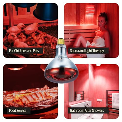 250 Watts R40 Red Heat Lamps Outdoor Bulbs for Pets Flood Light Bulb for Chickens Infrared Reflector 250W R40 Incandescent Medium E26 Base 6 Pack - style: 250W/R40/RED/2PK/S