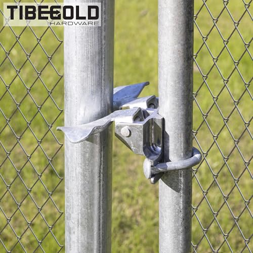 Chain Link Fence Butterfly Gate Latch, Galvanized 2 Way Lockable Gate Latch for 1-3/8" Gate Frame and 2-3/8" Gate Post, Fence Gate Latch with Padlock Hole, Silver, 1 Pack