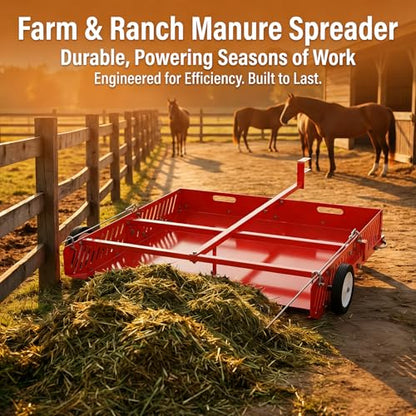 2-in-1 Scoop and Tow Manure Scooper, Yard Sweeper for Horse Manure, Versatile Lawn Sweeper, and Efficient Drag Manure Collector for Easy Cleanup