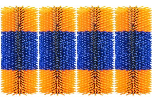 4PCS Livestock Scratch Brushes, Horse Scratcher Full Massage Brush Kit for Relieving Itching, Yellow - color: Yellow, size: 4-Pack